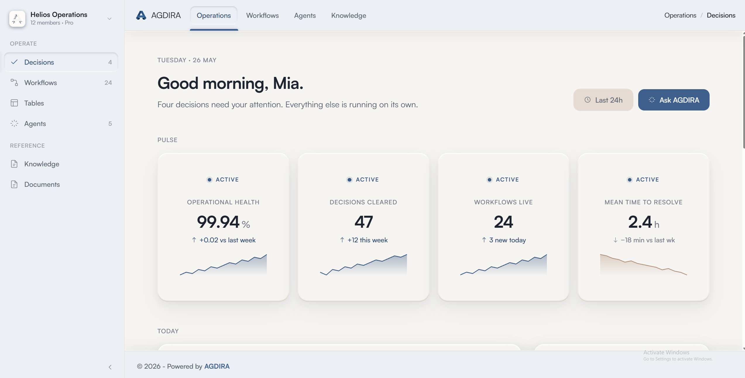 Clean AGDIRA Dashboard